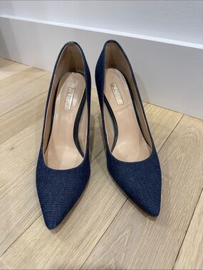 Guess Navy Denim Pointed-Toe Pumps
